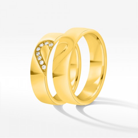 Obrączki ślubne z żółtego złota 5mm półokrągłe