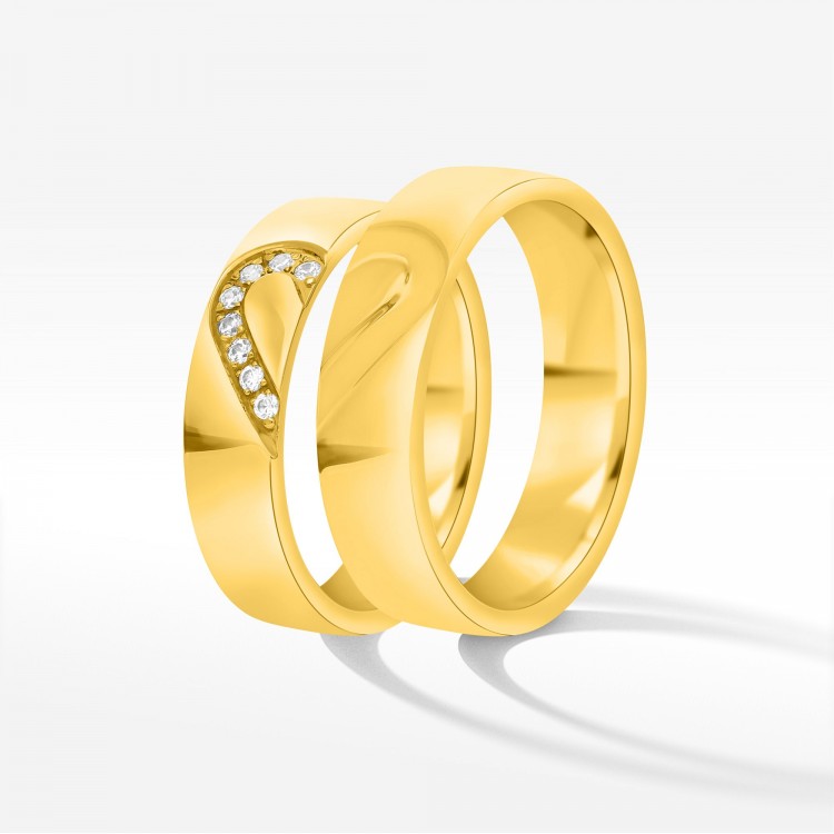 Obrączki ślubne z żółtego złota 5mm półokrągłe