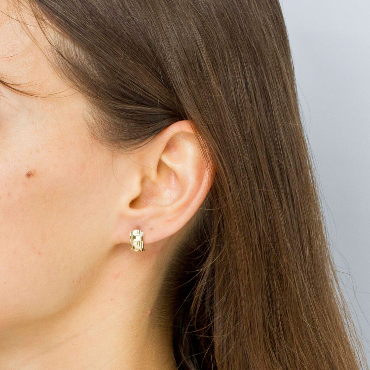 Kolczyki ze złota z wzorem greckim