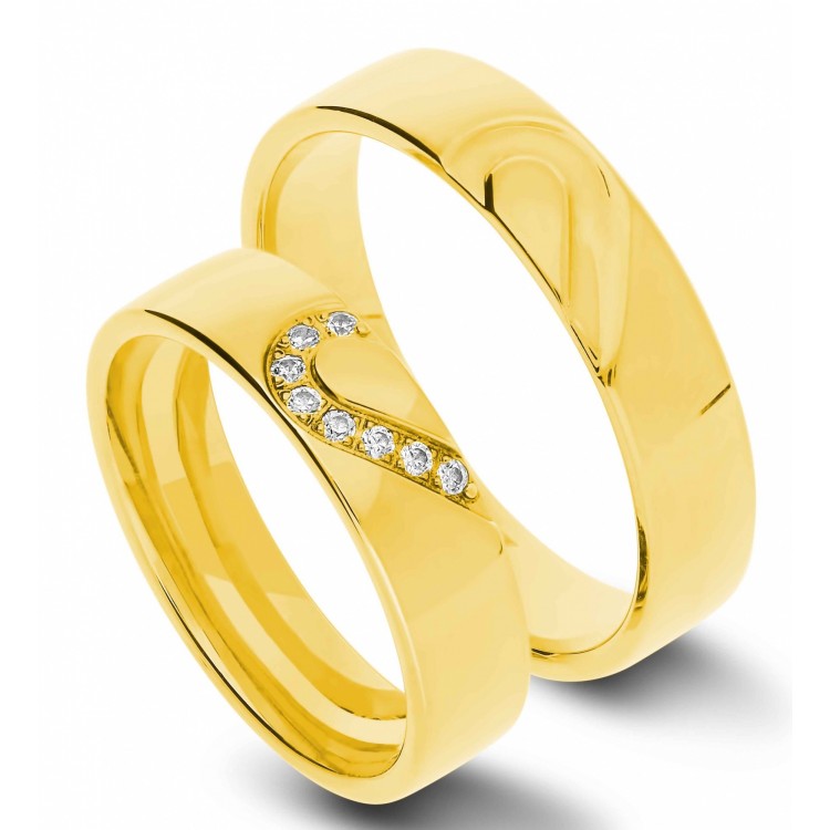 Obrączki ślubne z żółtego złota 5mm półokrągłe