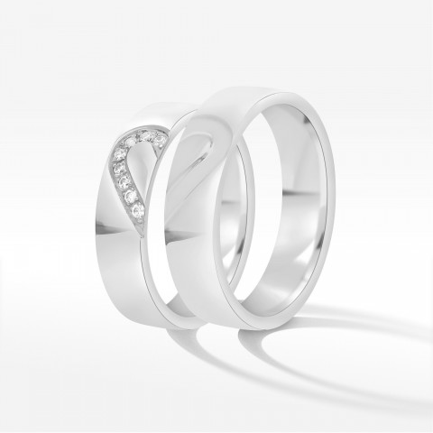 Obrączki ślubne z białego złota 5mm półokrągłe