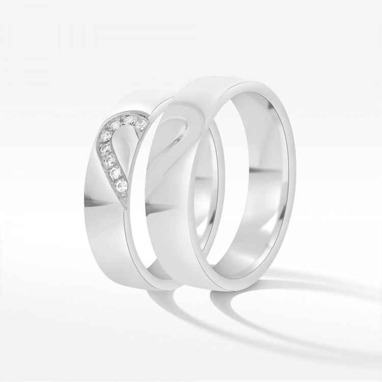 Obrączki ślubne z białego złota 5mm półokrągłe