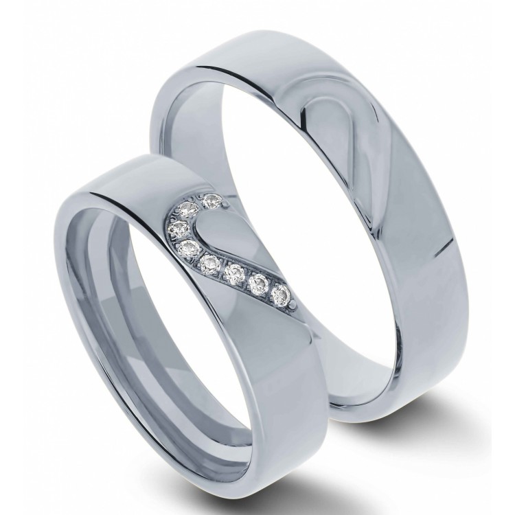 Obrączki ślubne z białego złota 5mm półokrągłe