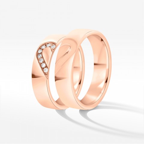 Obrączki ślubne z różowego złota 5mm półokrągłe