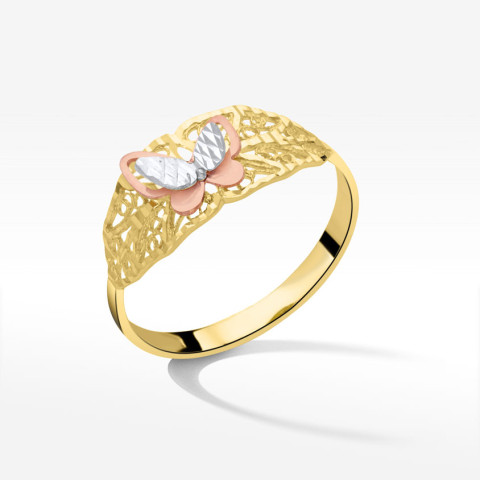 Pierścionek ze złota z motylem