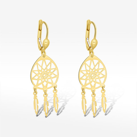 Kolczyki ze złota łapacz snów