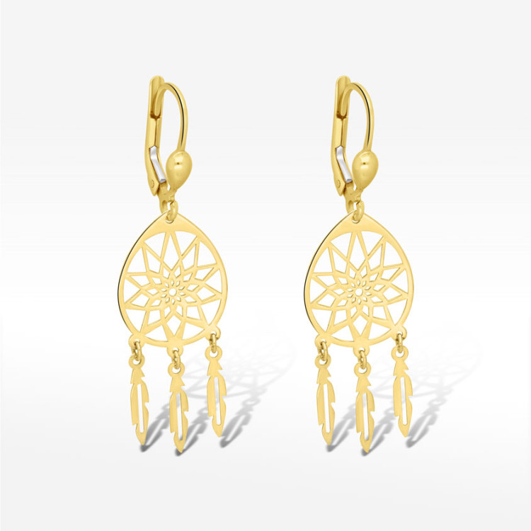 Kolczyki ze złota łapacz snów