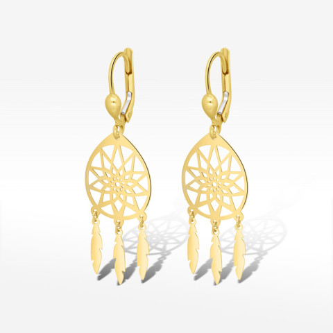 Kolczyki ze złota łapacz snów