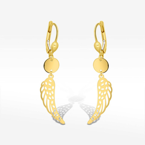 Kolczyki ze złota skrzydła wiszące