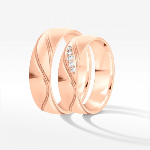 Obrączki ślubne z różowego złota 5.5mm półokrągłe