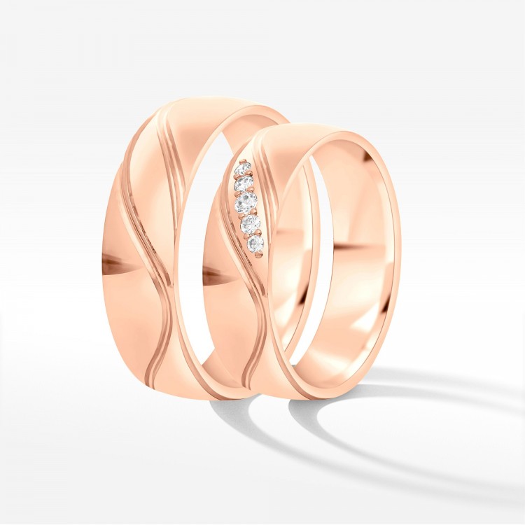 Obrączki ślubne z różowego złota 5.5mm półokrągłe