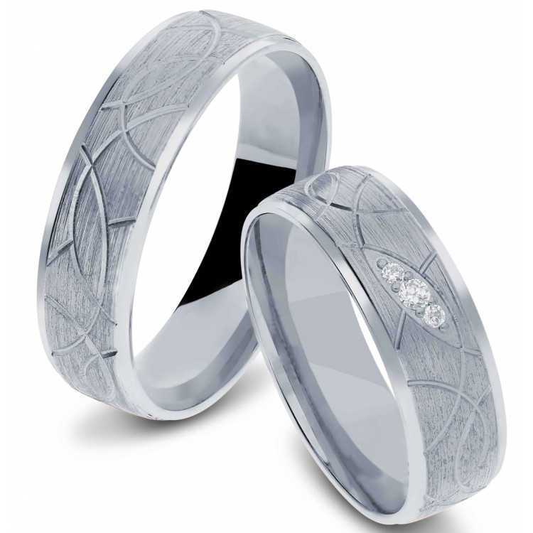 Obrączki ślubne z białego złota 6mm półokrągłe