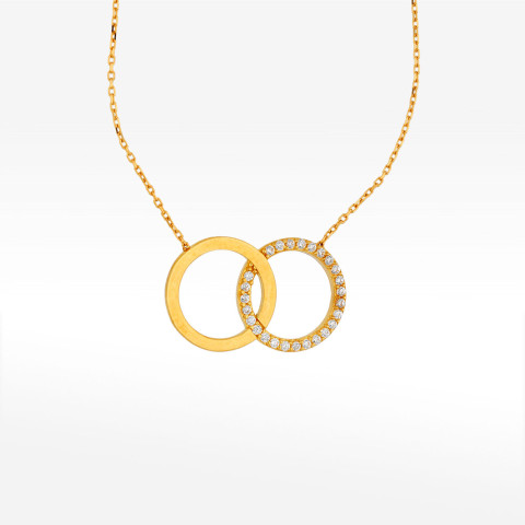 Naszyjnik ze złota 42-45cm z białymi cyrkoniami