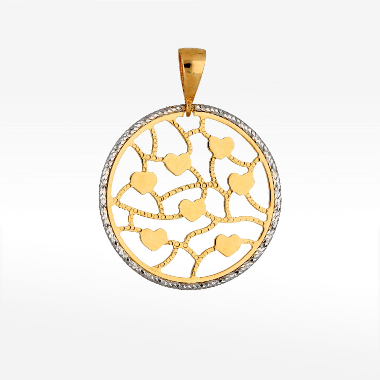 Zawieszka ze złota z sercami