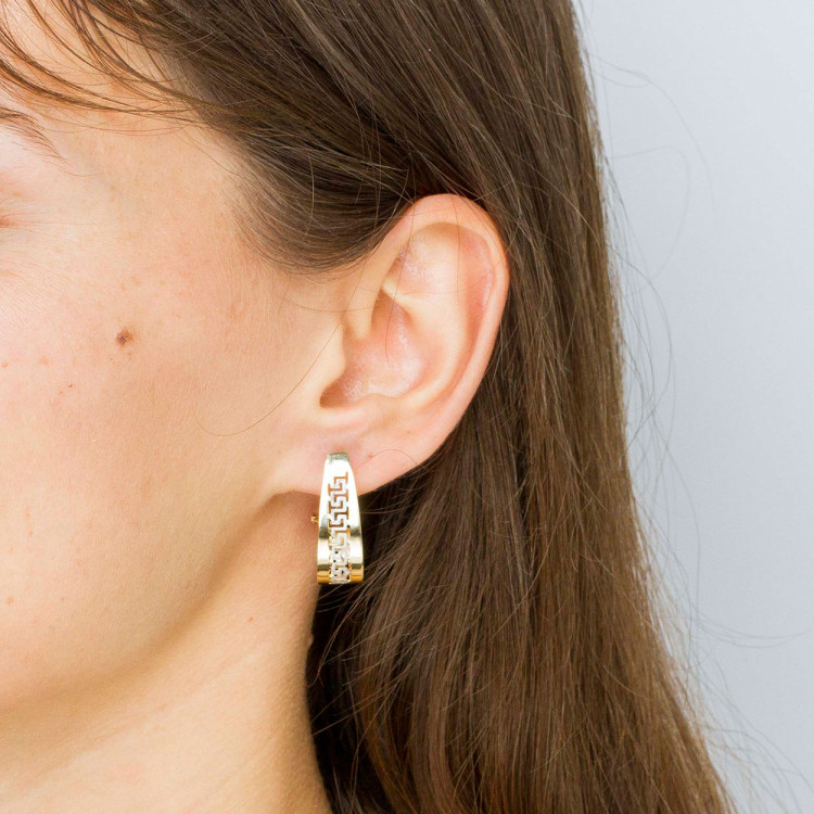 Kolczyki ze złota z wzorem greckim