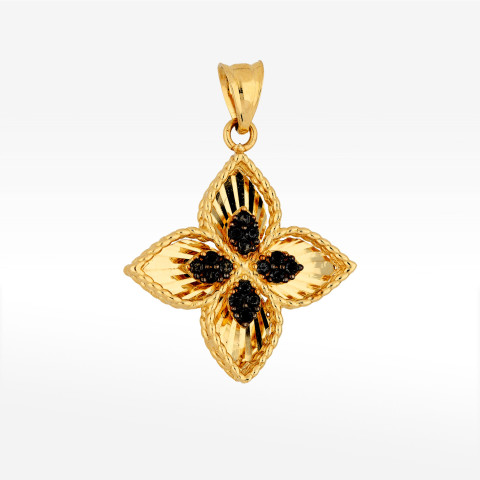 Zawieszka ze złota z czarnymi cyrkoniami