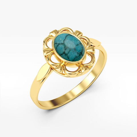 Pierścionek ze złota z turkusem