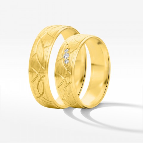 Obrączki ślubne z żółtego złota 6mm półokrągłe