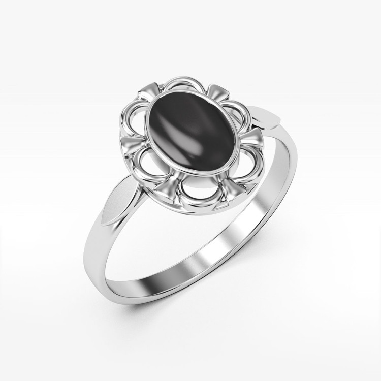 Pierścionek ze złota z onyksem