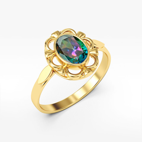 Pierścionek ze złota z cyrkonią