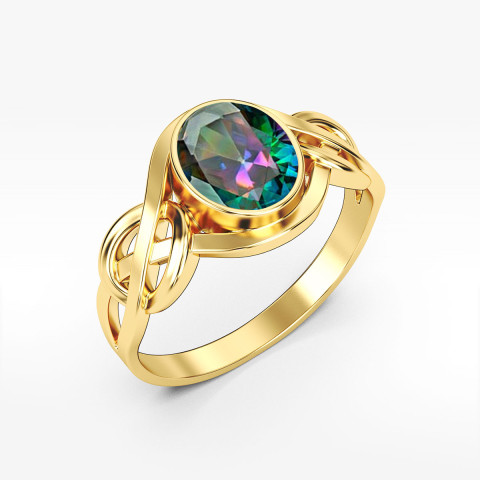 Pierścionek ze złota z cyrkonią