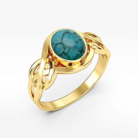 Pierścionek ze złota z turkusem