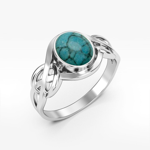 Pierścionek ze złota z turkusem