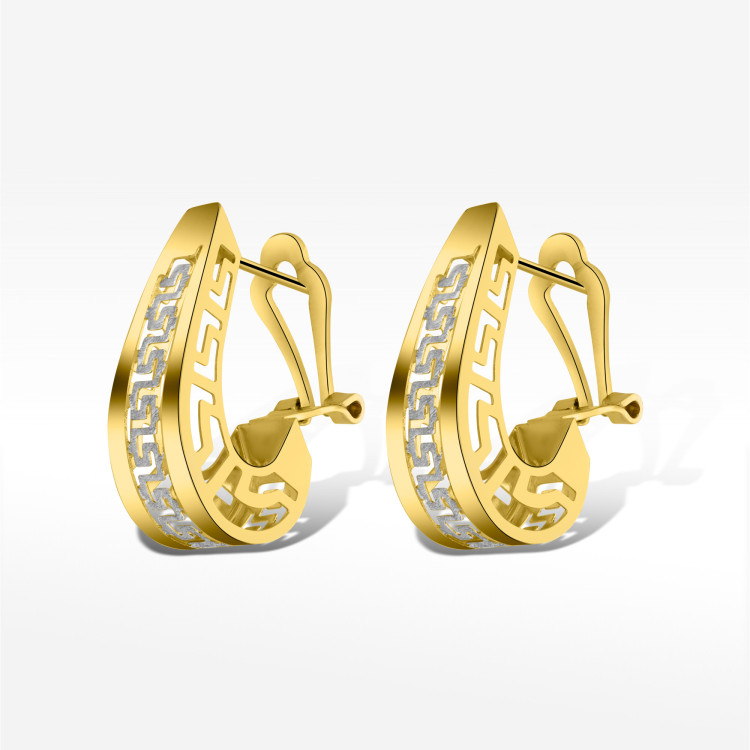 Kolczyki ze złota z wzorem greckim