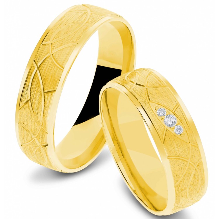 Obrączki ślubne z żółtego złota 6mm półokrągłe