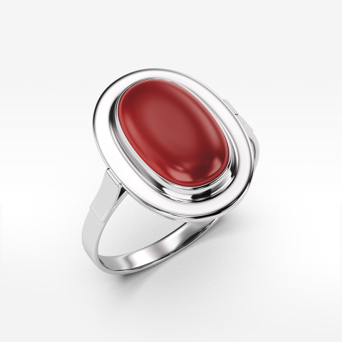 Pierścionek ze złota z koralem