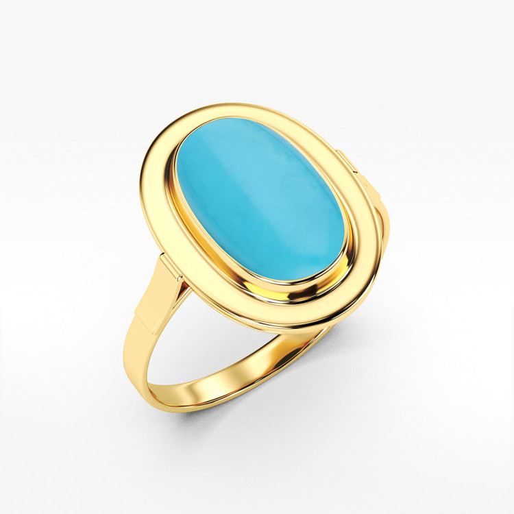 Pierścionek ze złota z turkusem