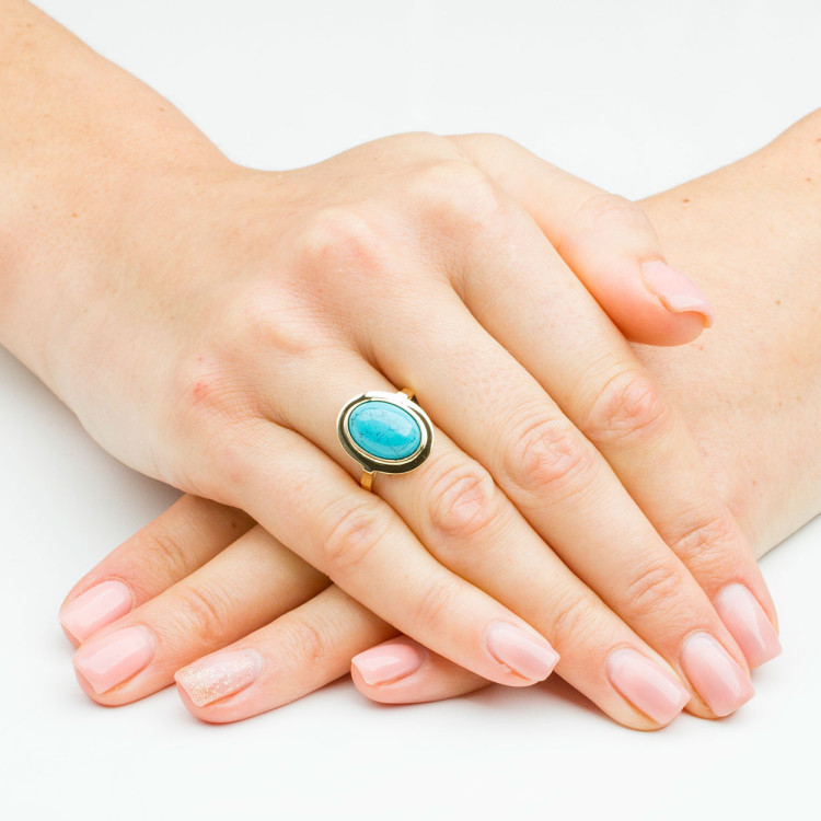 Pierścionek ze złota z turkusem