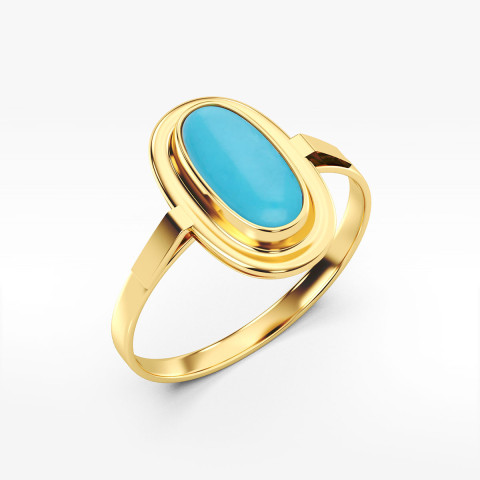 Pierścionek złoty z turkusem