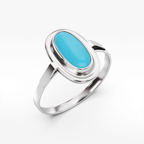 Pierścionek złoty z turkusem