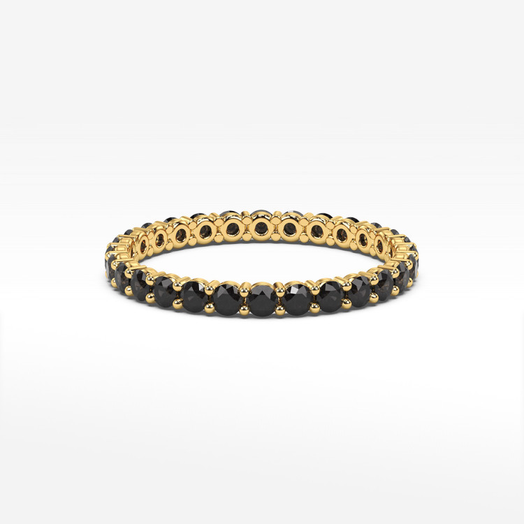 Pierścionek ze złota z czarnymi cyrkoniami