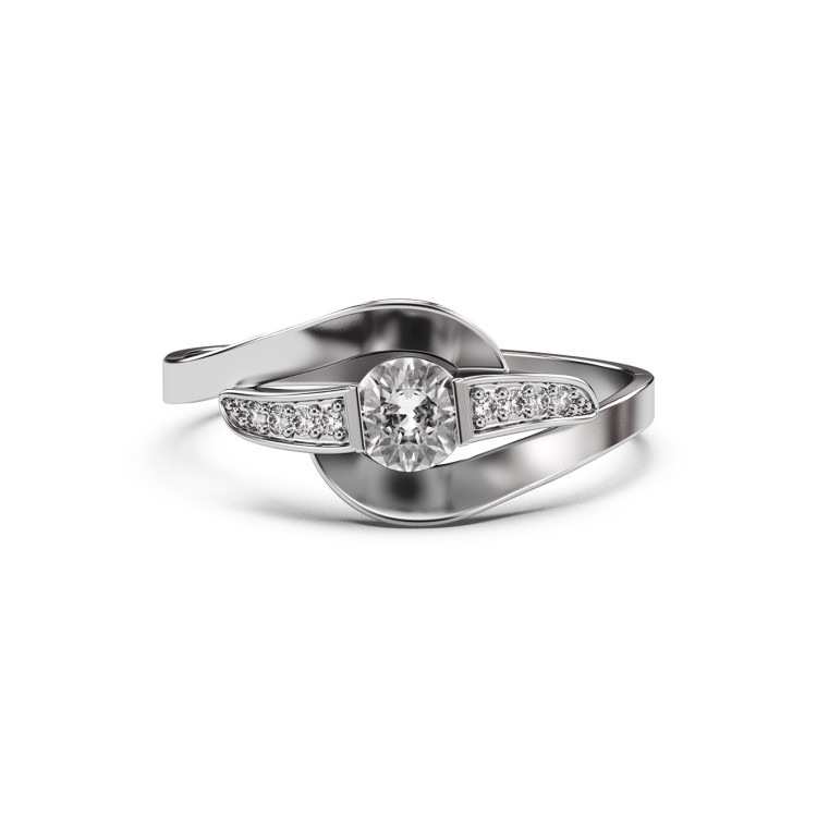 Pierścionek ze złota z cyrkonią