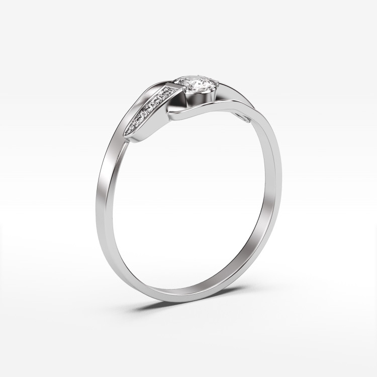 Pierścionek ze złota z cyrkonią