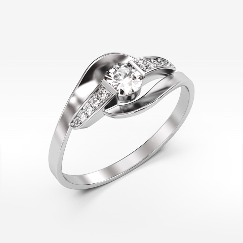 Pierścionek ze złota z cyrkonią