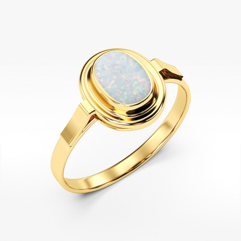 Pierścionek ze złota z opalem
