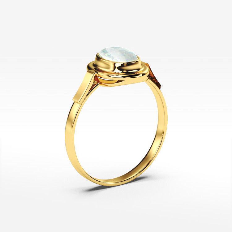 Pierścionek ze złota z opalem