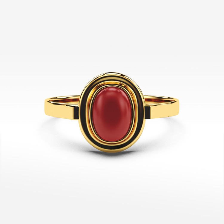 Pierścionek ze złota z koralem