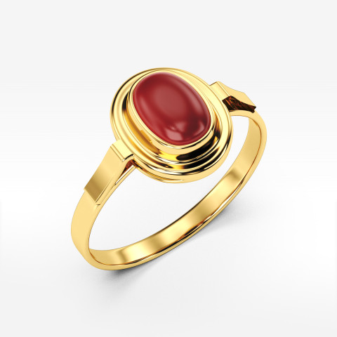 Pierścionek ze złota z koralem