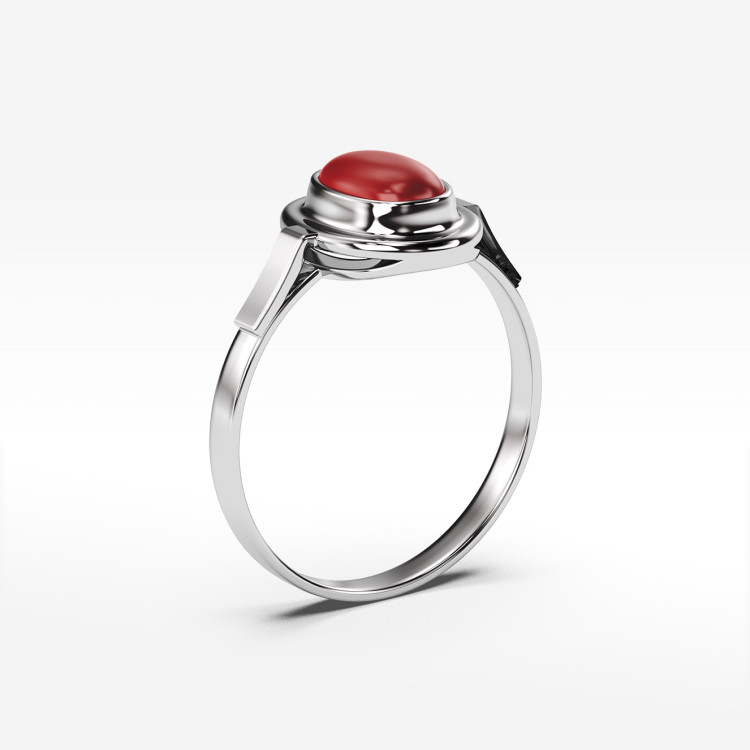 Pierścionek ze złota z koralem