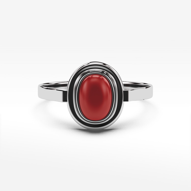 Pierścionek ze złota z koralem