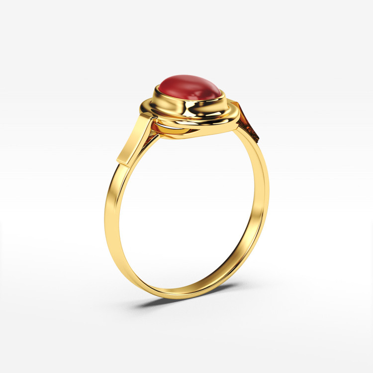 Pierścionek ze złota z koralem