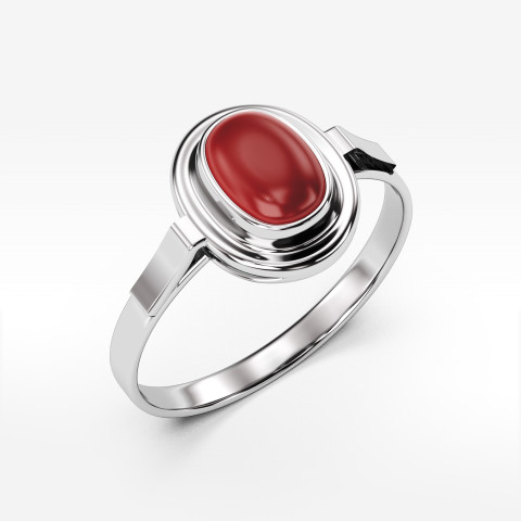 Pierścionek ze złota z koralem