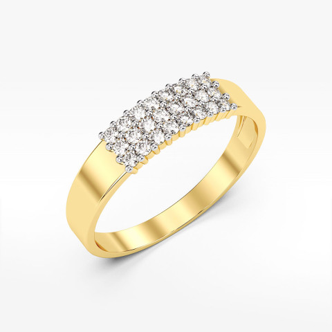 Pierścionek ze złota z białymi cyrkoniami