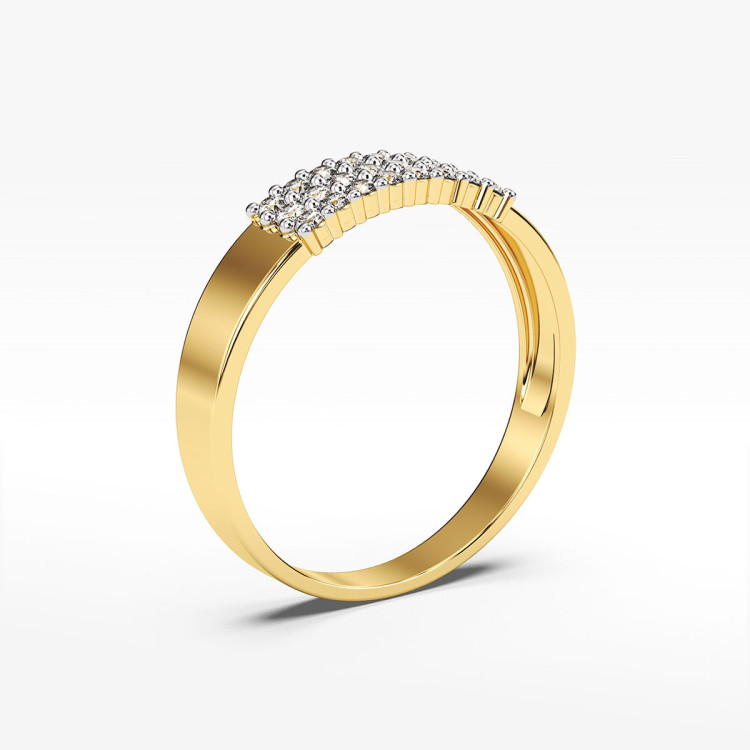 Pierścionek ze złota z białymi cyrkoniami