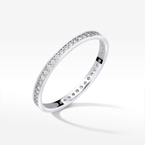 Pierścionek ze złota z białymi cyrkoniami