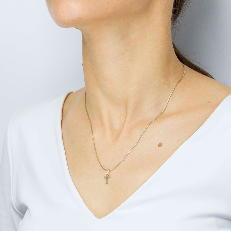 Zawieszka ze złota litera T